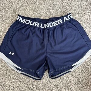 Under Armour Navy and White Women's Athletic Shorts
